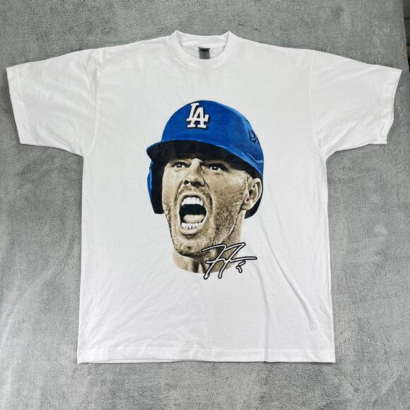 Los Angeles Dodgers Freddie Freeman T Shirt Mens XL White MLB World Series - Picture 1 of 10